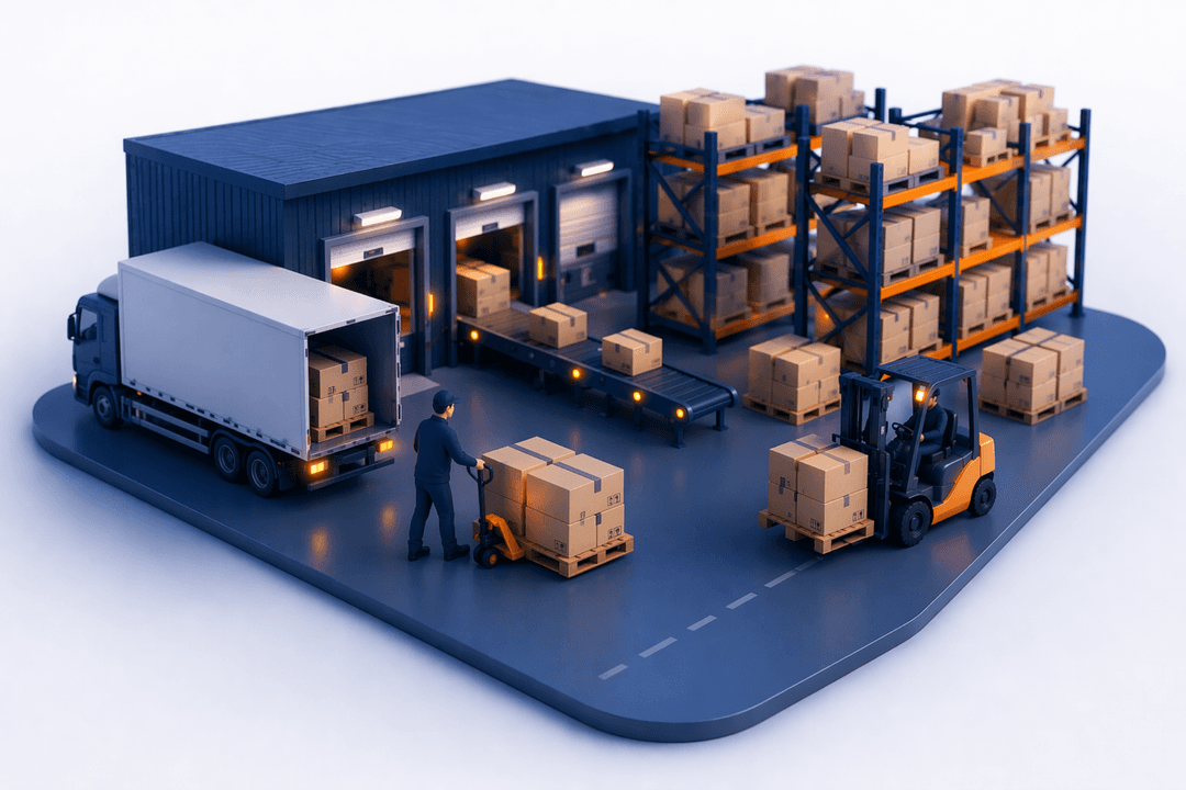 Illustration du secteur logistique et entrepôts